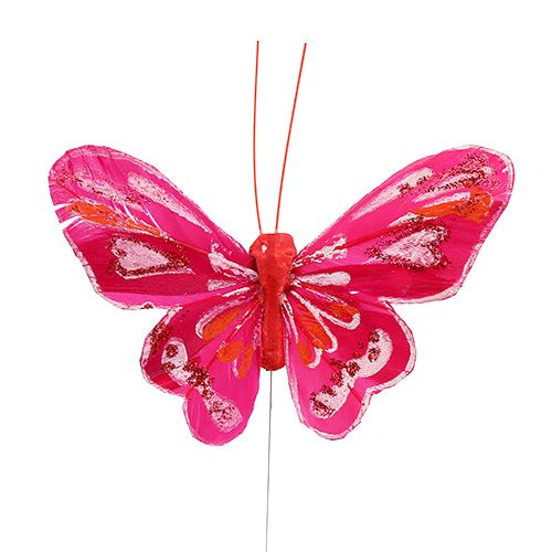 Floristik24 Farfalla 9,5 cm Rosa 12 pezzi