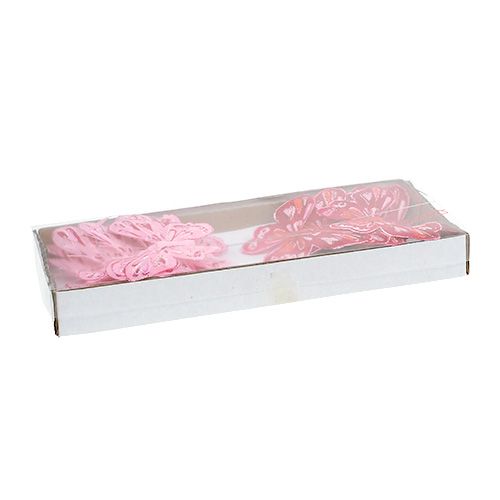Floristik24 Farfalla 9,5 cm Rosa 12 pezzi