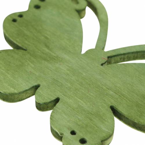 Floristik24 Decorazione sparsa farfalla in legno arancione, giallo, verde 4 cm 72 pz