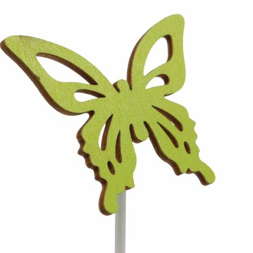 Floristik24 Borchie di fiori farfalla legno 7x5,5cm 12 pezzi assortiti