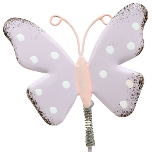 Floristik24 Spina fiore pastello farfalla 24 cm 12 pezzi