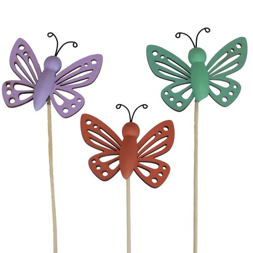 Prodotto Tappi per fiori decorazione primaverile decorazione in legno farfalle 6×8 cm 10pz