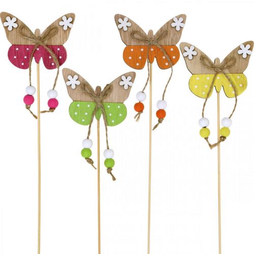 Floristik24 Tappo fiore farfalla decorazione in legno da incollare 7×5 cm 16 pz