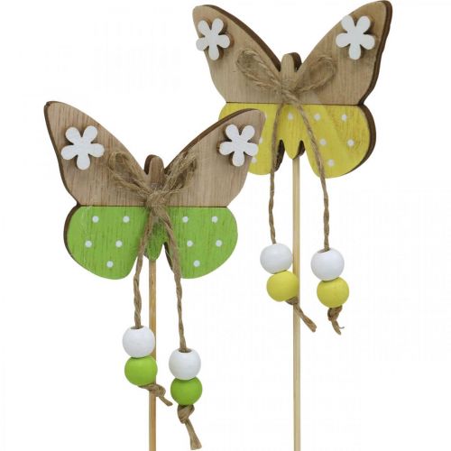 Floristik24 Tappo fiore farfalla decorazione in legno da incollare 7×5 cm 16 pz