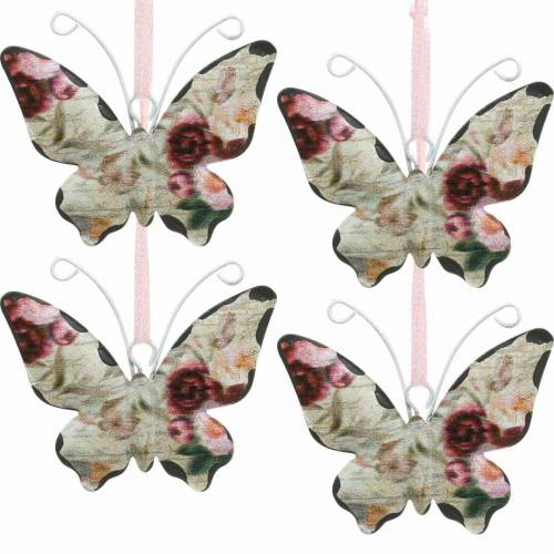 Floristik24 Farfalla per appendere appendiabiti in metallo 7 cm decorazione primaverile 12 pezzi
