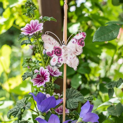 Farfalla per appendere gancio decorativo in metallo 9 cm decorazione primaverile 6 pezzi