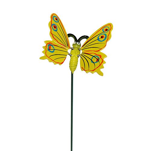 Farfalla su stecco 8cm Giallo
