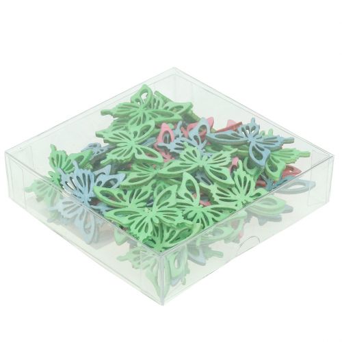 Floristik24 Farfalle Mix Legno Rosa, Verde, Blu 4 cm 72 pz