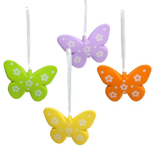 Floristik24 Farfalle da appendere colorate 6,5 cm 5 pezzi