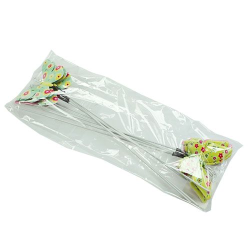 Floristik24 Farfalle con filo di latta colorata 6cmx5cm L24cm