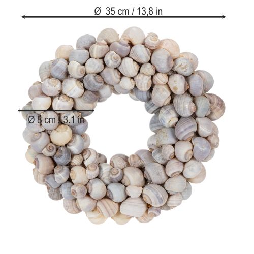 Prodotto Ghirlanda a forma di lumaca da appendere, ghirlanda decorativa, stile marittimo, Nathai, Ø35cm