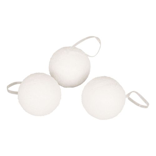 Floristik24 Appendiabiti decorativo per palle di neve neve artificiale Ø5,5 cm 6 pezzi