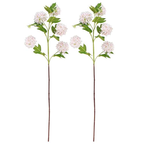 Prodotto Snowball Plant Fiori artificiali rosa bianco L78cm 2 pezzi