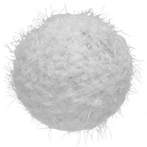 Palla di neve decorazione invernale palla decorativa lana bianca Ø15cm 3pz