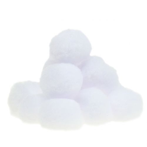 Floristik24 Palla di neve bianca 4 cm 24 pz