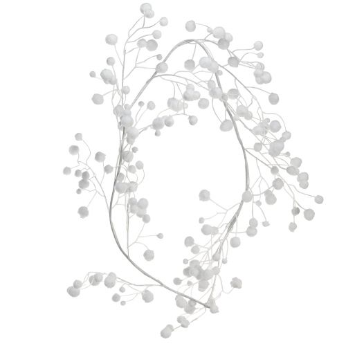 Floristik24 Ghirlanda di palle di neve decorazione invernale glitter bianco L125 cm