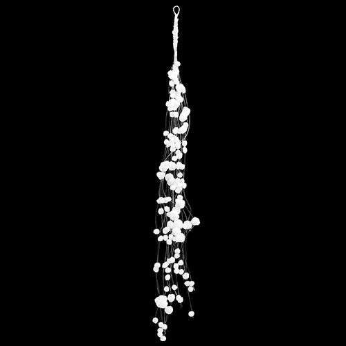 Ghirlanda di palle di neve 135cm bianca