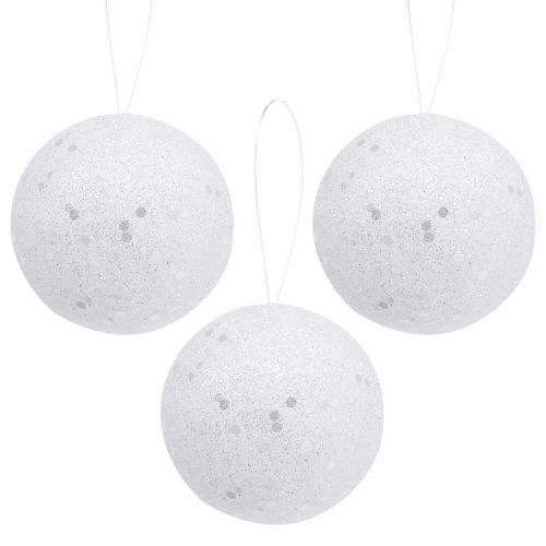 Floristik24 Palla di neve decorativa per appendere Ø6cm 12 pezzi