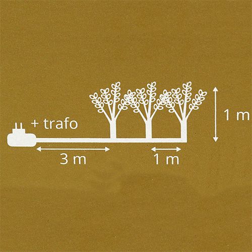 Floristik24 Rami Snowball LED bianco caldo 72 luci H1m 3pz