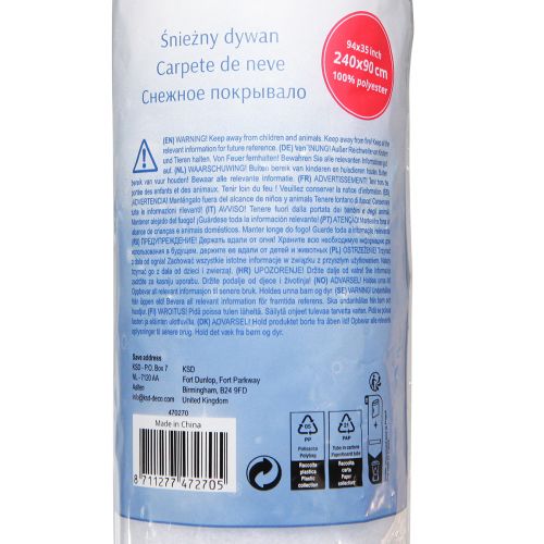 Prodotto Coperta da neve decorazione neve in bianco decorazione invernale 240×90 cm