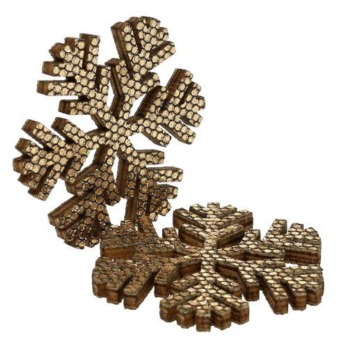Prodotto Fiocco di neve Decorazione natalizia in oro Ø4cm 48 pezzi