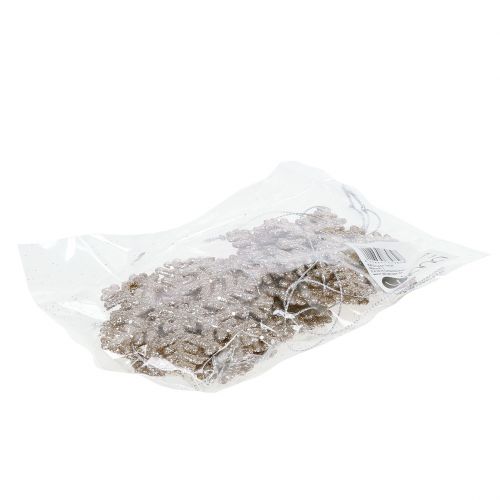 Floristik24 Fiocco di neve da appendere, decorazione natalizia, champagne decorativo in cristallo di ghiaccio con glitter 12 pezzi