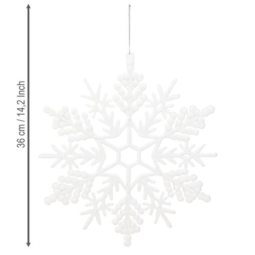 Prodotto Decorazione fiocco di neve da appendere decorazione invernale bianco 30 cm 3 pezzi