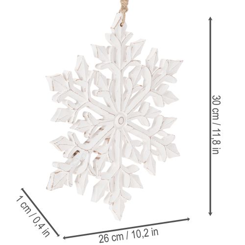 Grande fiocco di neve decorativo, da appendere, 30 cm | Floristik24.it