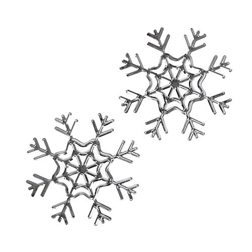 Floristik24 Fiocco di neve argento 10 cm 3 pezzi
