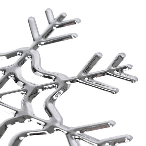 Floristik24 Fiocco di neve argento 10 cm 3 pezzi