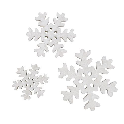 Floristik24 Fiocco di neve Ø3-5cm bianco 22 pz