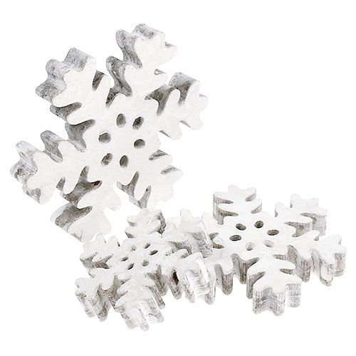 Floristik24 Fiocco di neve Ø3-5cm bianco 22 pz