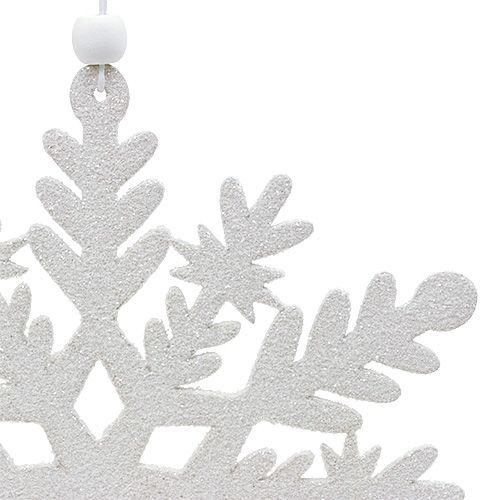 Floristik24 Fiocco di neve bianco con mica 20cm 4 pezzi