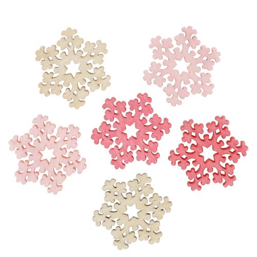 Floristik24 Mix di fiocchi di neve rosa, rosa, naturale Ø2cm 144 pz