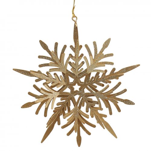 Prodotto Fiocco di neve effetto 3D oro 16 cm x 15,5 cm 2 pz