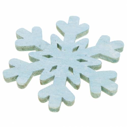 Floristik24 Decorazione a dispersione fiocco di neve blu/grigio/bianco 4 cm 72 pz