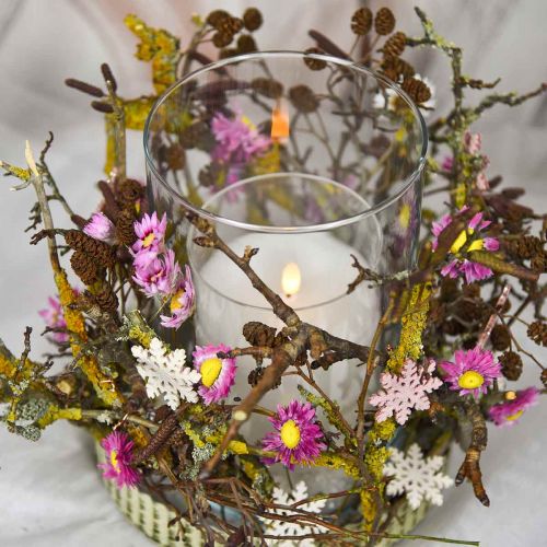 Prodotto Fiocco di neve 4 cm rosa/bianco con glitter 72 pz
