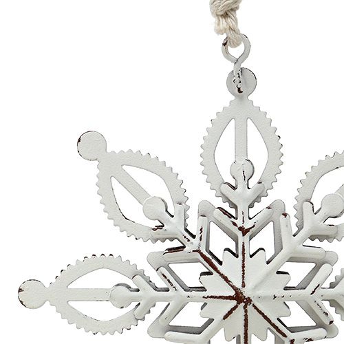 Floristik24 Fiocco di neve in metallo bianco 10,5-11 cm 4 pezzi
