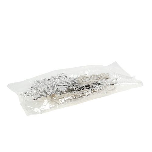 Floristik24 Fiocco di neve in metallo bianco 10,5-11 cm 4 pezzi