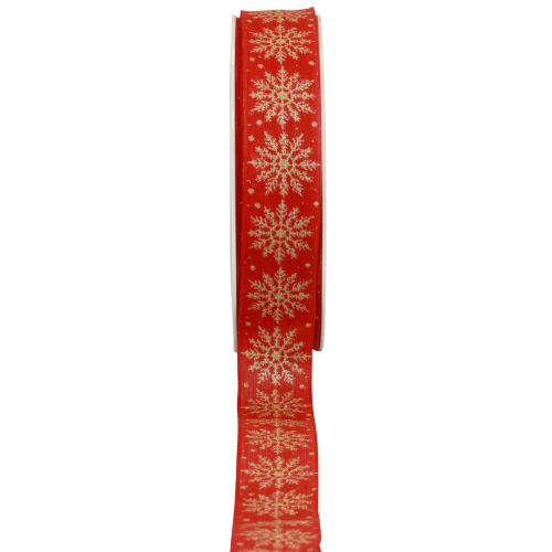Prodotto Nastro natalizio nastro regalo fiocchi di neve rosso 25 mm 20 m