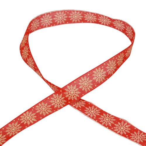 Prodotto Nastro natalizio nastro regalo fiocchi di neve rosso 25 mm 20 m