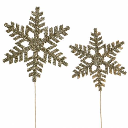 Tappo decorativo fiocco di neve glitter Ø8/10cm 18 pz