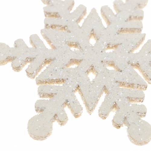 Floristik24 Decorazione sparsa fiocco di neve glitter bianco 5 cm 48 pz