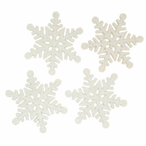 Decorazione a dispersione fiocco di neve glitter bianco 5cm 48p