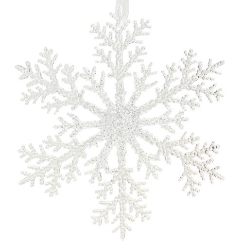 Floristik24 Decorazione fiocco di neve in cristallo di ghiaccio da appendere 18×20 cm 4pz