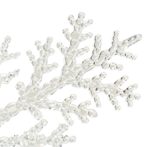 Floristik24 Decorazione fiocco di neve in cristallo di ghiaccio da appendere 18×20 cm 4pz