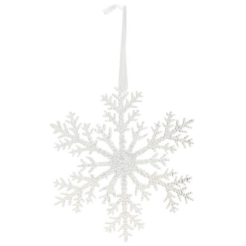 Floristik24 Decorazione fiocco di neve in cristallo di ghiaccio da appendere 18×20 cm 4pz