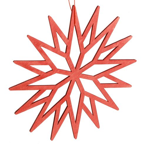 Prodotto Decorazione fiocco di neve decorazioni per albero in legno arancione 15 cm 8 pz