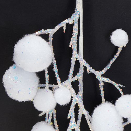 Prodotto Rami decorativi a forma di fiocco di neve da appendere con glitter, 30 cm, 2 pezzi