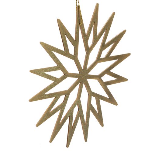 Prodotto Fiocchi di neve Decorazioni decorative in legno per albero di Natale Marrone 15 cm 8 pz